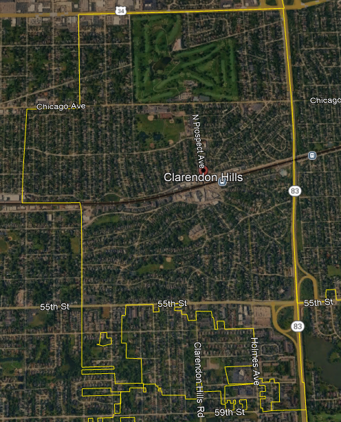 Google Earth screen shot of Clarendon Hills